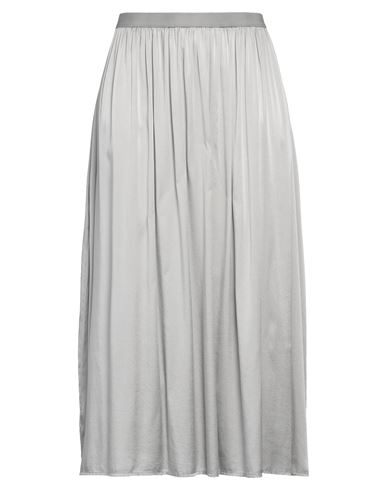 Rossopuro Woman Midi Skirt Silver Size Xs Silk, Elastic Fibres In Silver