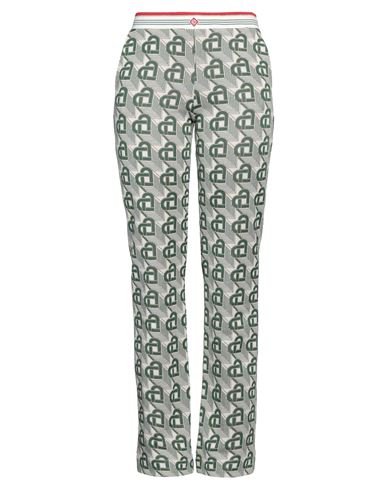 Casablanca Woman Pants Green Size L Cotton, Polyester, Metallic Fiber, Polyamide, Viscose In Green
