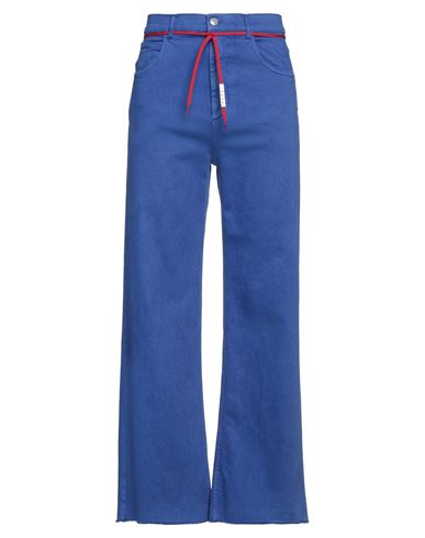 Marni Man Jeans Bright Blue Size 33 Cotton, Elastane, Cow Leather
