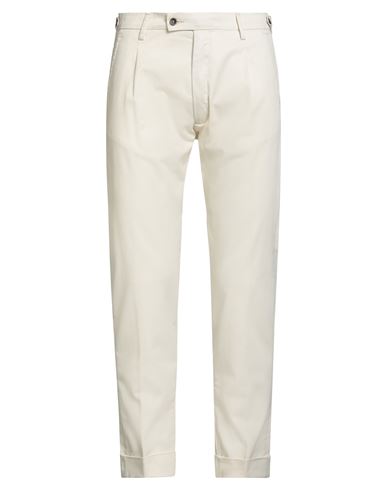 Messagerie Man Pants Cream Size 32 Cotton, Elastane In White