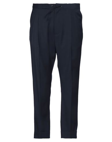 Messagerie Man Pants Midnight Blue Size 36 Wool, Polyester, Lycra In Navy Blue