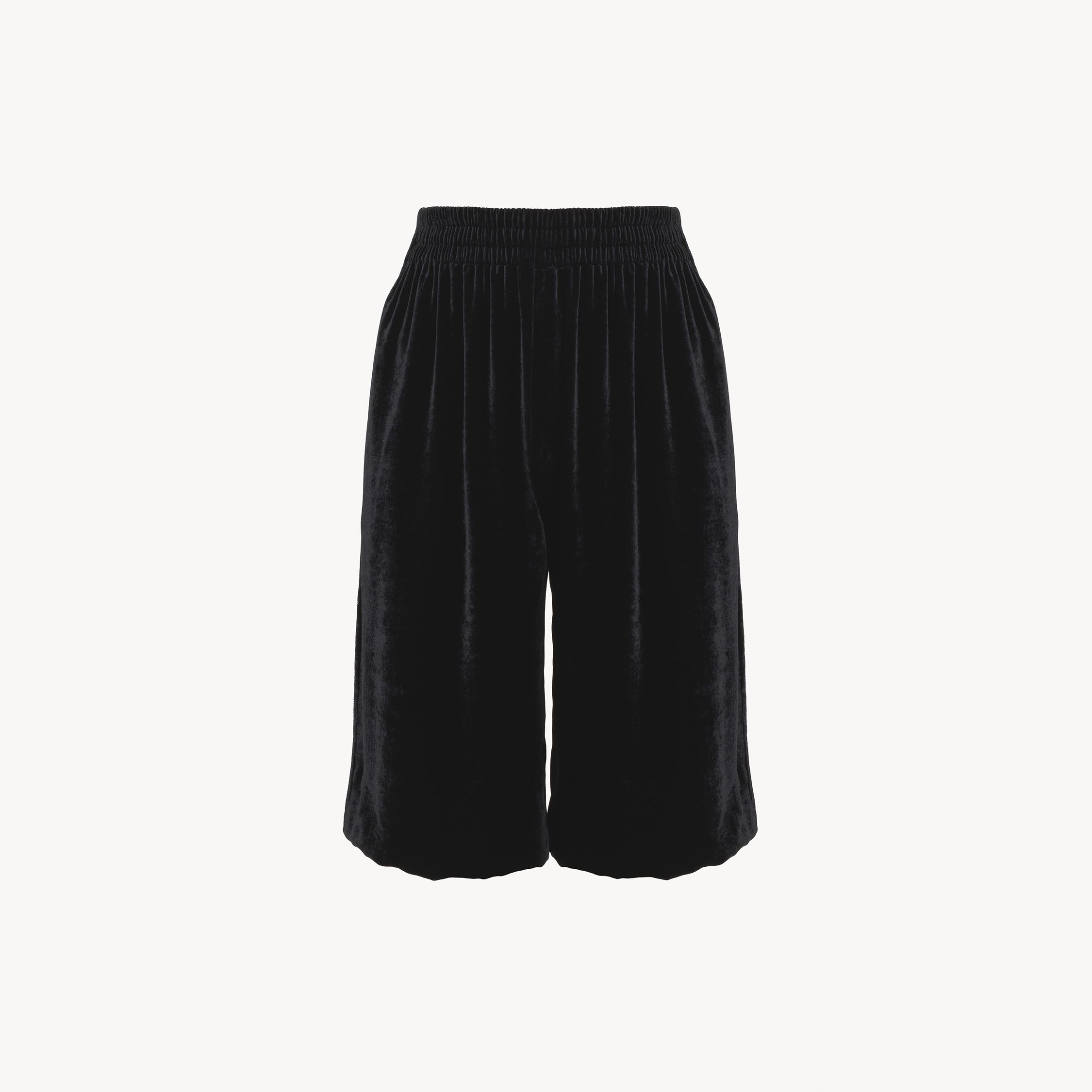 Chloé Bermuda En Velours Fluide Femme Noir Taille 40 80% Viscose, 20% Soie In Black