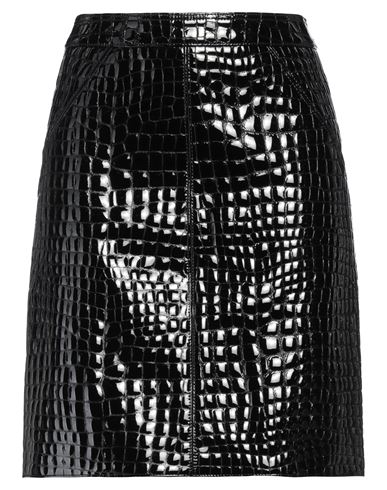 Tom Ford Glossy Croco Embossed Goat Leather Skirt In Black