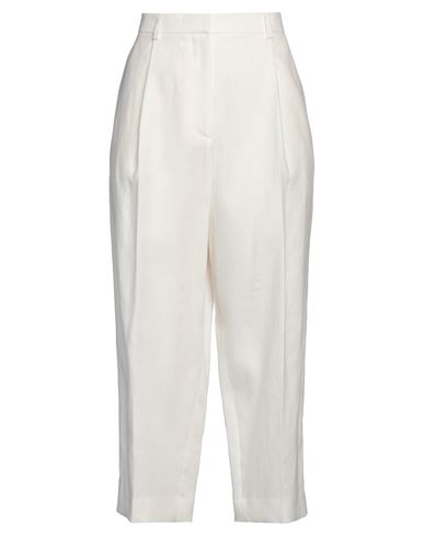 The Row Woman Pants Ivory Size 6 Linen, Silk In White