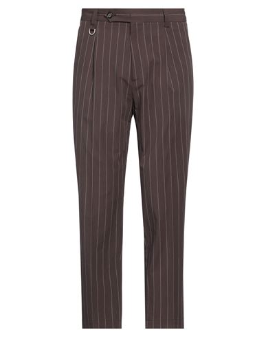 Shop Paolo Pecora Man Pants Dark Brown Size 36 Cotton, Elastane