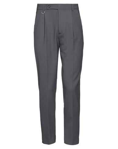Paolo Pecora Man Pants Lead Size 34 Polyester, Wool, Elastane In Grey