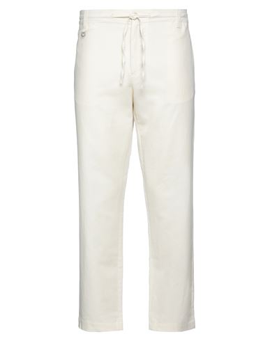 Paolo Pecora Man Pants Off White Size 38 Cotton, Elastane In Off White