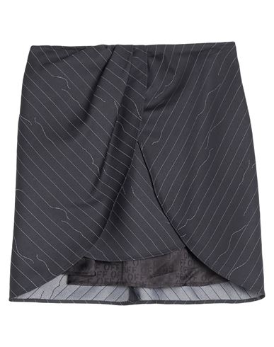 Off-white Woman Mini Skirt Lead Size 6 Virgin Wool, Polyester In Grey