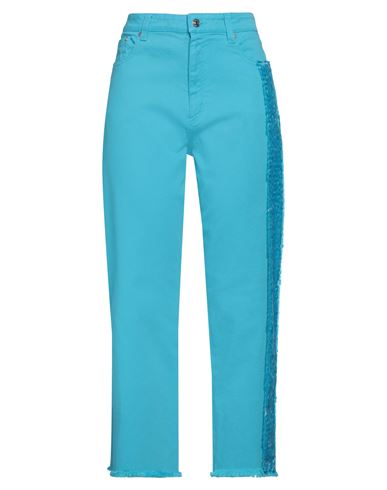 Iceberg Woman Jeans Turquoise Size 4 Cotton, Elastane In Blue