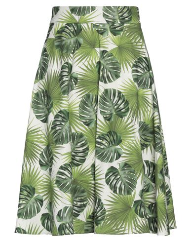 Vanessa Carrubba Woman Midi Skirt Green Size 0 Cotton In Green