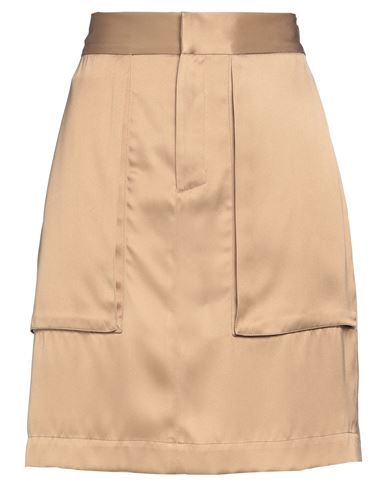 Sa Su Phi Woman Mini Skirt Khaki Size 6 Silk, Viscose In Beige