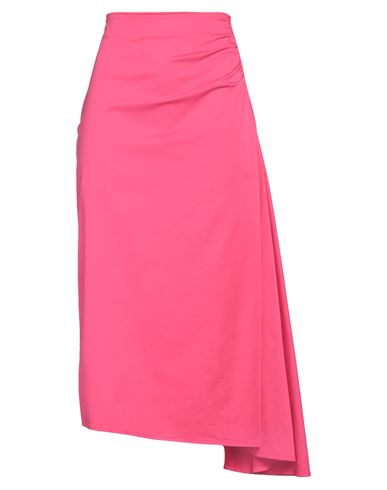 Shop Caroline Biss Woman Midi Skirt Fuchsia Size 12 Cotton, Viscose, Elastane In Pink