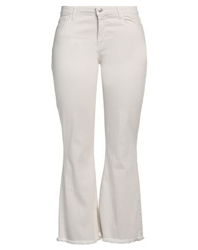 J-cube Woman Jeans Ivory Size 32 Cotton, Polyester, Elastane In White
