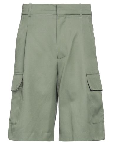 Drôle De Monsieur Man Shorts & Bermuda Shorts Military Green Size L Polyester, Virgin Wool In Green