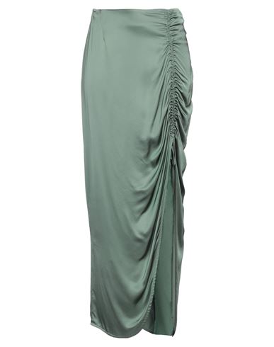 Cesar Casier Woman Maxi Skirt Military Green Size M Viscose In Green