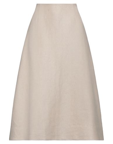Theory Woman Midi Skirt Beige Size 0 Linen In Neutral