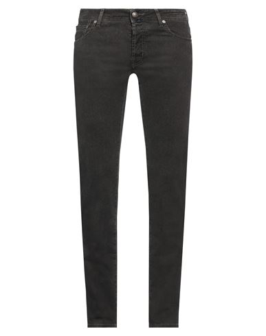 Shop Jacob Cohёn Man Jeans Dark Brown Size 31 Cotton, Elastane