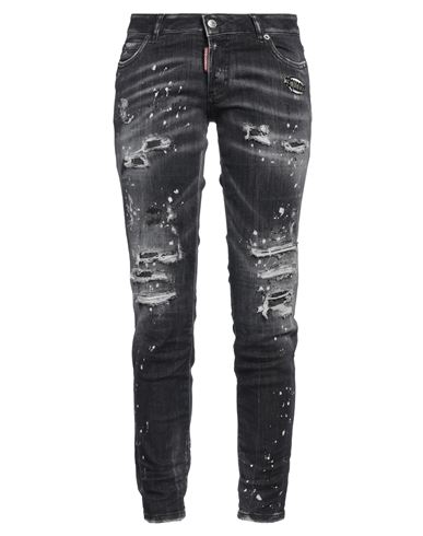 Shop Dsquared2 Woman Jeans Black Size 10 Cotton, Elastomultiester, Elastane