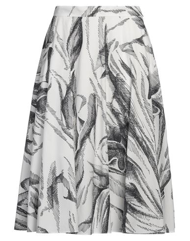 MARINA RINALDI MARINA RINALDI WOMAN MIDI SKIRT WHITE SIZE 14 COTTON 