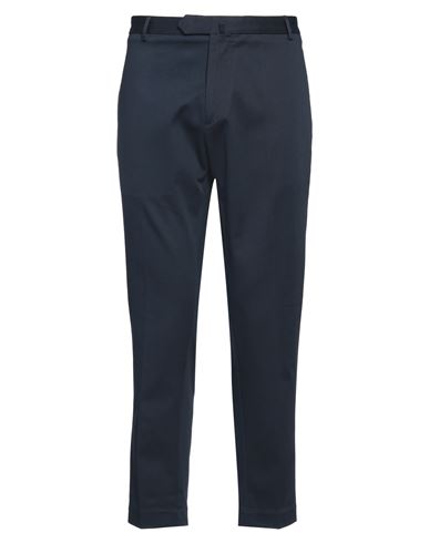 Santaniello Man Pants Midnight Blue Size 40 Cotton, Elastane In Blue
