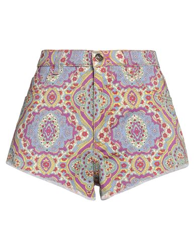 Etro Woman Denim Shorts Pastel Blue Size 27 Cotton, Elastane In Blue
