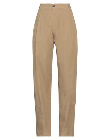 Shop Darkpark Woman Pants Khaki Size 4 Cotton In Beige