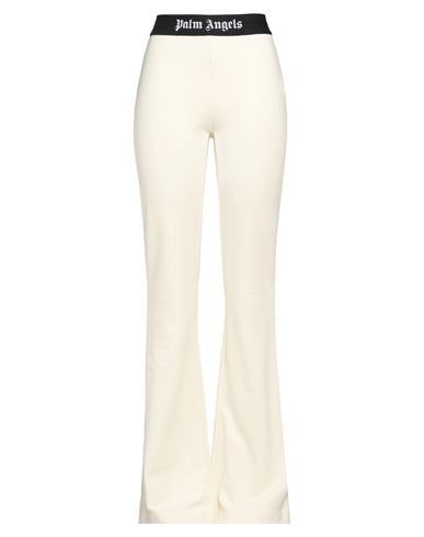 Palm Angels Off-white Flared Lounge Pants In Beige