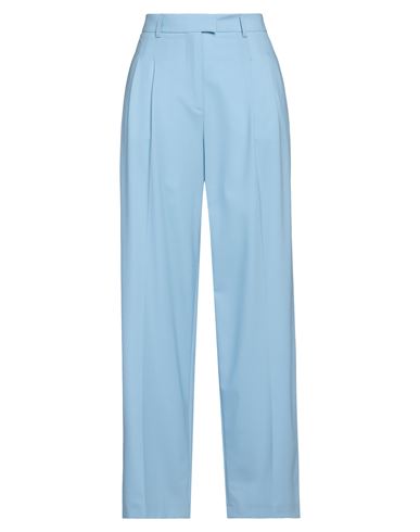 Paul & Joe Woman Pants Pastel Blue Size 12 Virgin Wool, Elastane