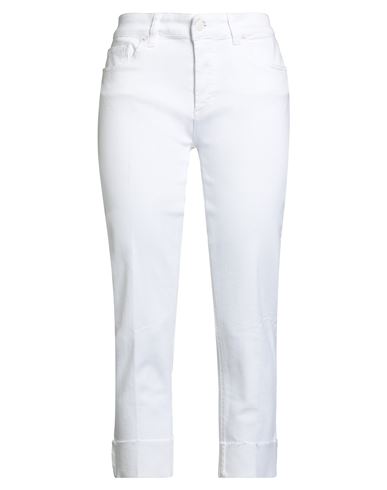 Vicolo Woman Jeans White Size L Cotton, Elastomultiester, Elastane In White