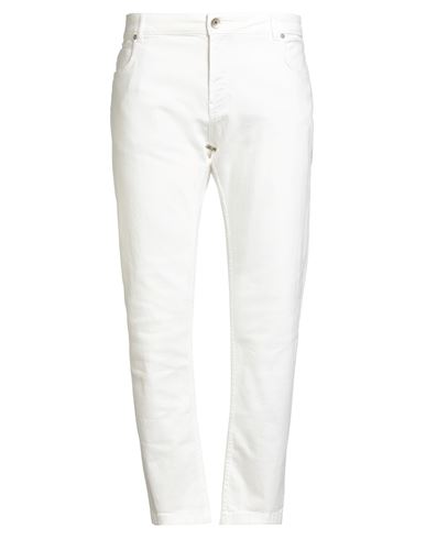 Eleventy Man Jeans White Size 40 Cotton, Elastane In Neutral