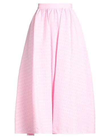 Msgm Woman Midi Skirt Pink Size 4 Cotton, Elastane