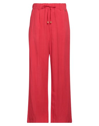 Souvenir Woman Pants Red Size M Viscose, Linen