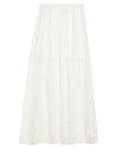 VICOLO VICOLO WOMAN MAXI SKIRT WHITE SIZE ONESIZE POLYESTER, COTTON 
