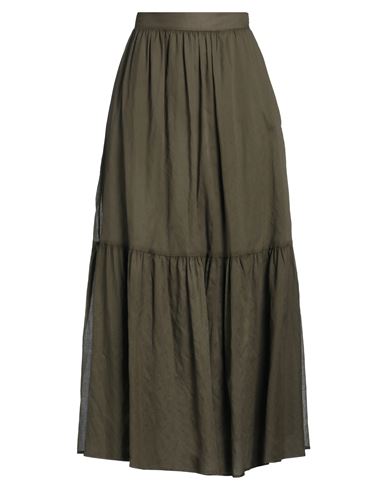 Kaos Woman Maxi Skirt Military Green Size 10 Cotton In Green