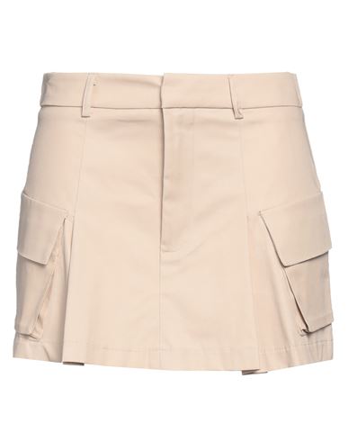 Vicolo Woman Mini Skirt Beige Size M Polyester, Elastane In Multi