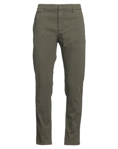 Dondup Man Pants Military Green Size 33 Cotton, Elastane In Green