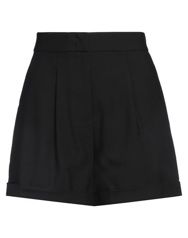 Shop Federica Tosi Woman Shorts & Bermuda Shorts Black Size 6 Polyamide, Wool, Viscose, Elastane