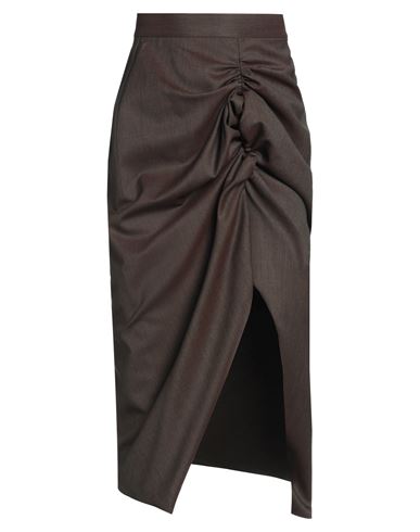 Shop Vivienne Westwood Woman Midi Skirt Brown Size 0 Virgin Wool