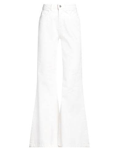Hinnominate Woman Jeans Ivory Size Xs Cotton In White