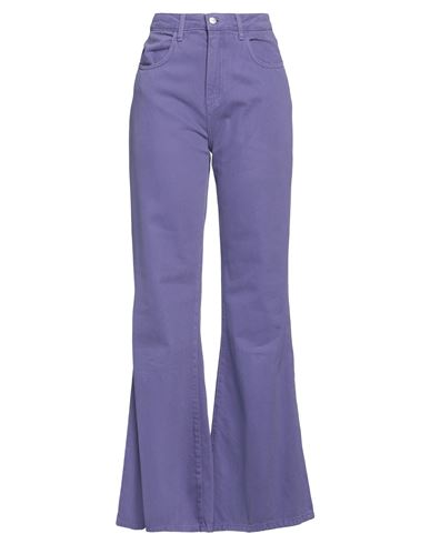 Hinnominate Woman Jeans Purple Size M Cotton In Purple