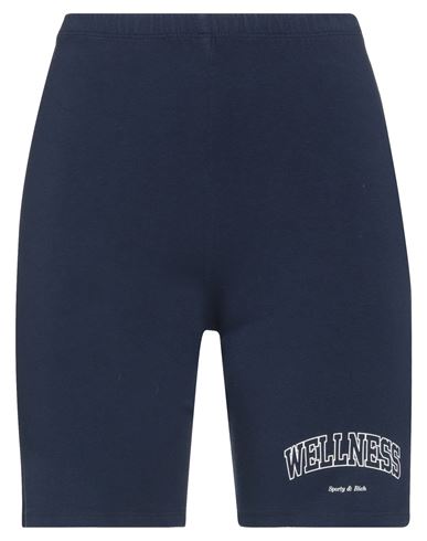 Shop Sporty And Rich Sporty & Rich Woman Shorts & Bermuda Shorts Navy Size Xs Cotton, Elastane In Navy Blue