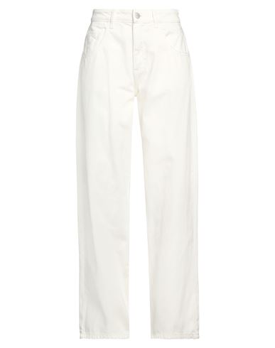 Icon Denim Woman Jeans Ivory Size 32 Cotton In Brown