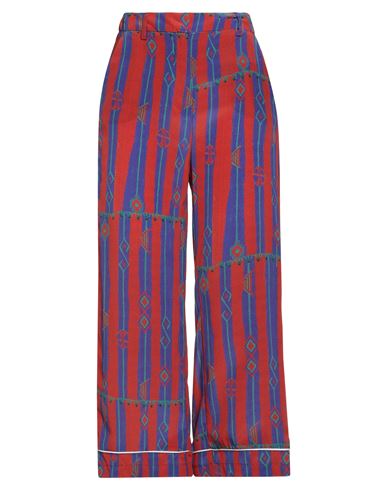 Stella Jean Woman Pants Brick Size 10 Silk In Red
