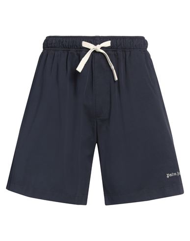 Shop Palm Angels Man Shorts & Bermuda Shorts Navy Size 34 Cotton, Polyester