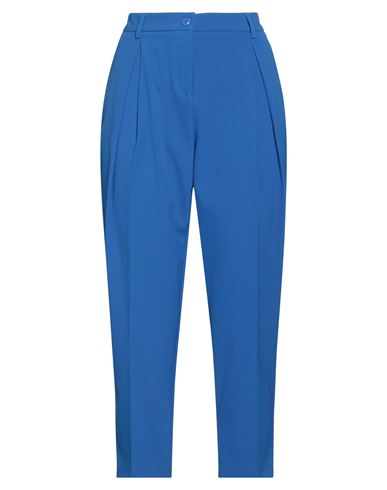Shop Angelo Marani Woman Pants Bright Blue Size 10 Polyester, Elastane