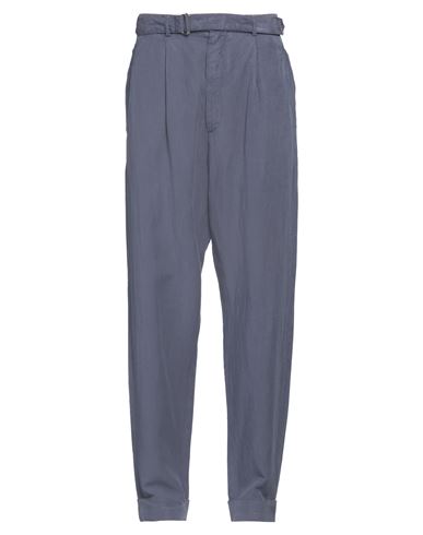 Officine Generale Pleat-detail Tapered Trousers In Blue