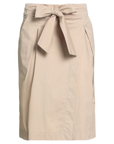 Alessia Santi Woman Midi Skirt Beige Size 2 Cotton, Polyamide, Elastane In Neutral