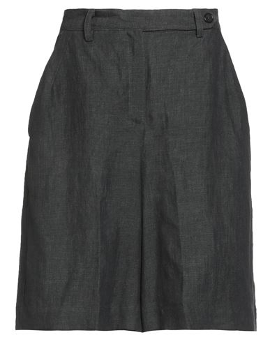 Massimo Alba Woman Shorts & Bermuda Shorts Charcoal Size 2 Linen In Gray