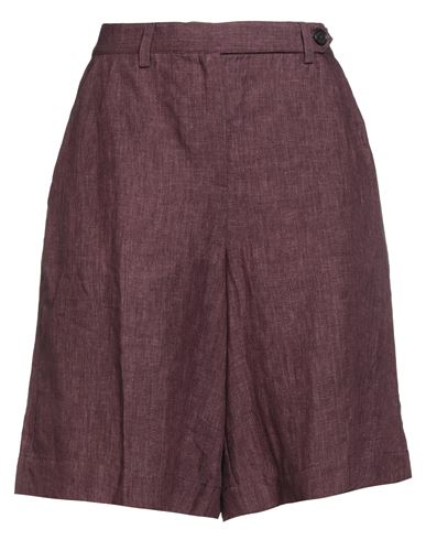 Massimo Alba Woman Shorts & Bermuda Shorts Plum Size 6 Linen In Purple
