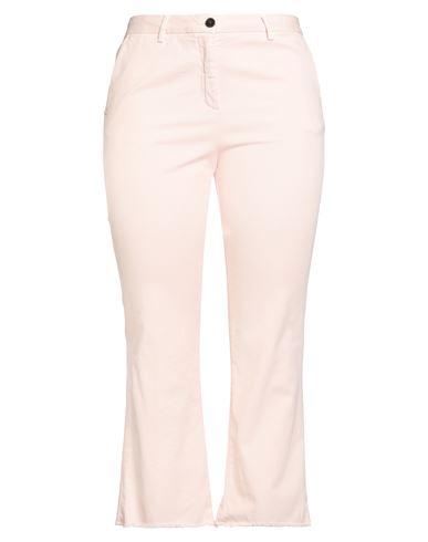 White Sand Woman Pants Light Pink Size 10 Linen, Cotton, Elastane